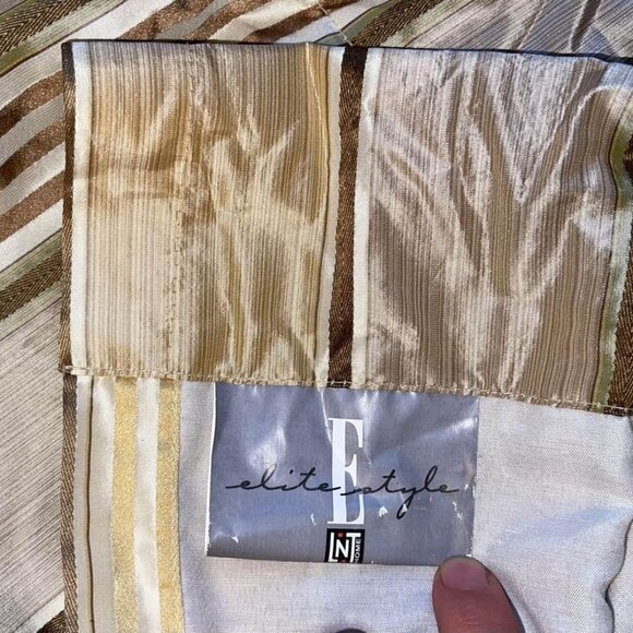 4 Linen & Things 40W x 94L 100% Silk Stripes Dupioni Rod Pocketed Drapery Panels - Picture 4 of 4